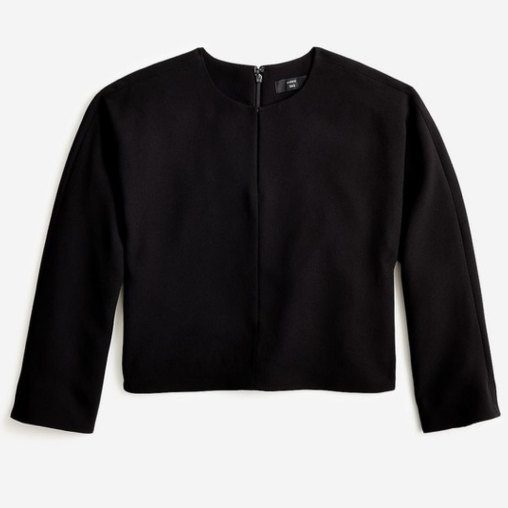 J. Crew 365 Cropped Long Sleeve Crepe Top